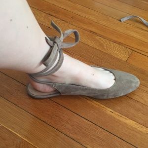 Madewell Suede Lace Up Flats